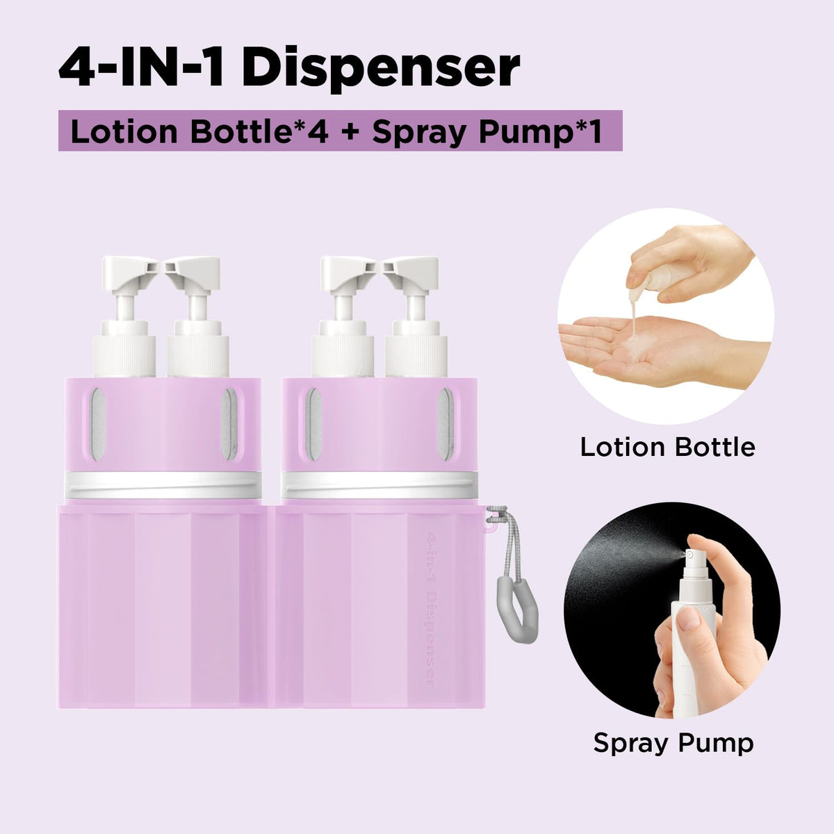 TechoEcho compact travel kit includes 2oz dispensers and accessories.