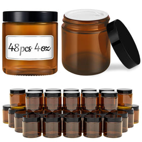 Tecohouse amber glass jar with lids, showing UV protection for creams and samples.