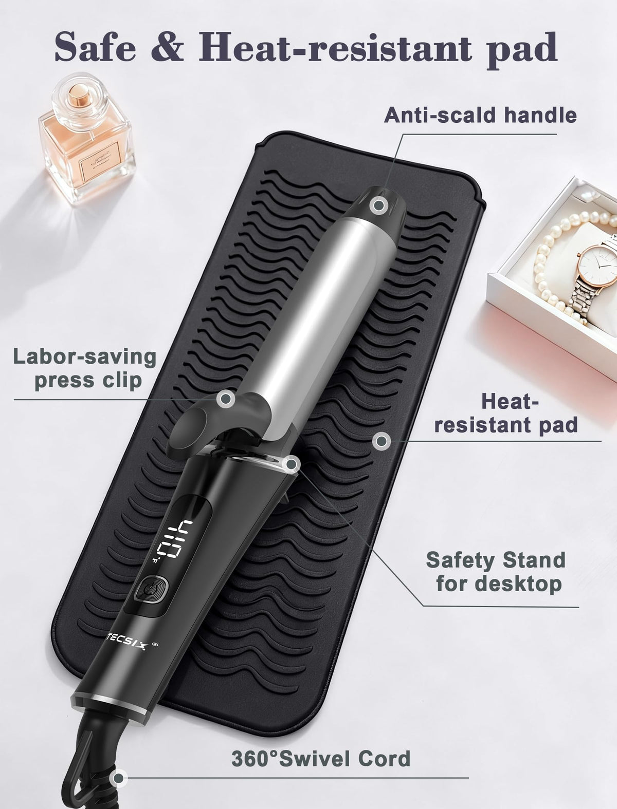 TECSIX compact travel design fits bags and hotel spaces.