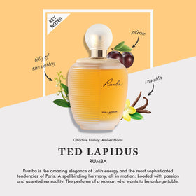Ted Lapidus Rumba EDT box packaging for gift-ready presentation
