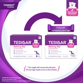 TEDIBAR bathing bar 75g three-pack displayed for everyday baby cleansing