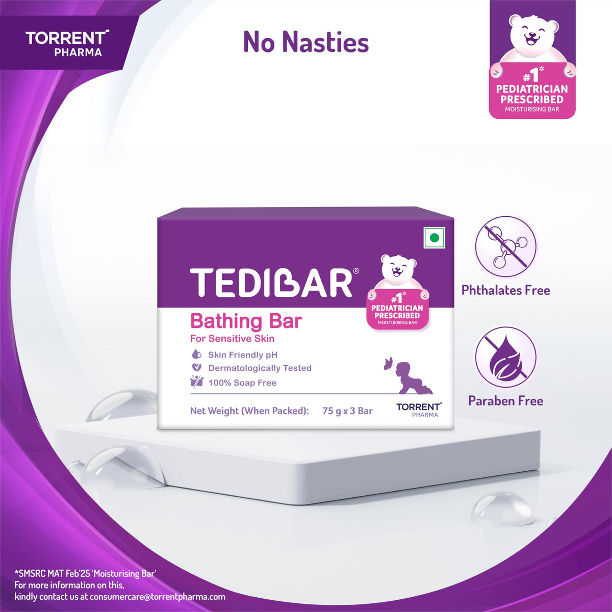 TEDIBAR bathing bar used on a baby's hands during bath