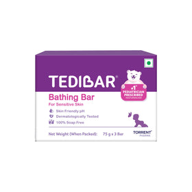 TEDIBAR bathing bar outer packaging highlights gentle baby care