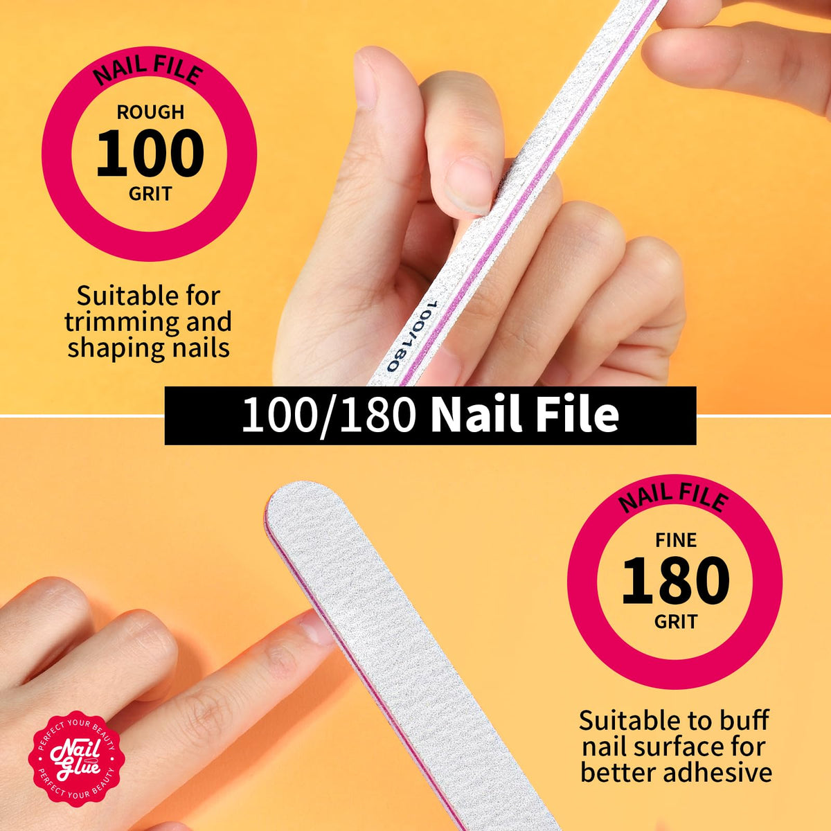 Teenitor dual-grit file 100/180 for prep and finish