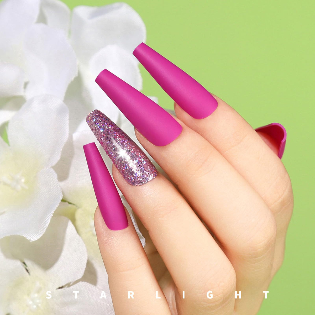 Teenitor matte long nails offer a vibrant soft finish for daily style