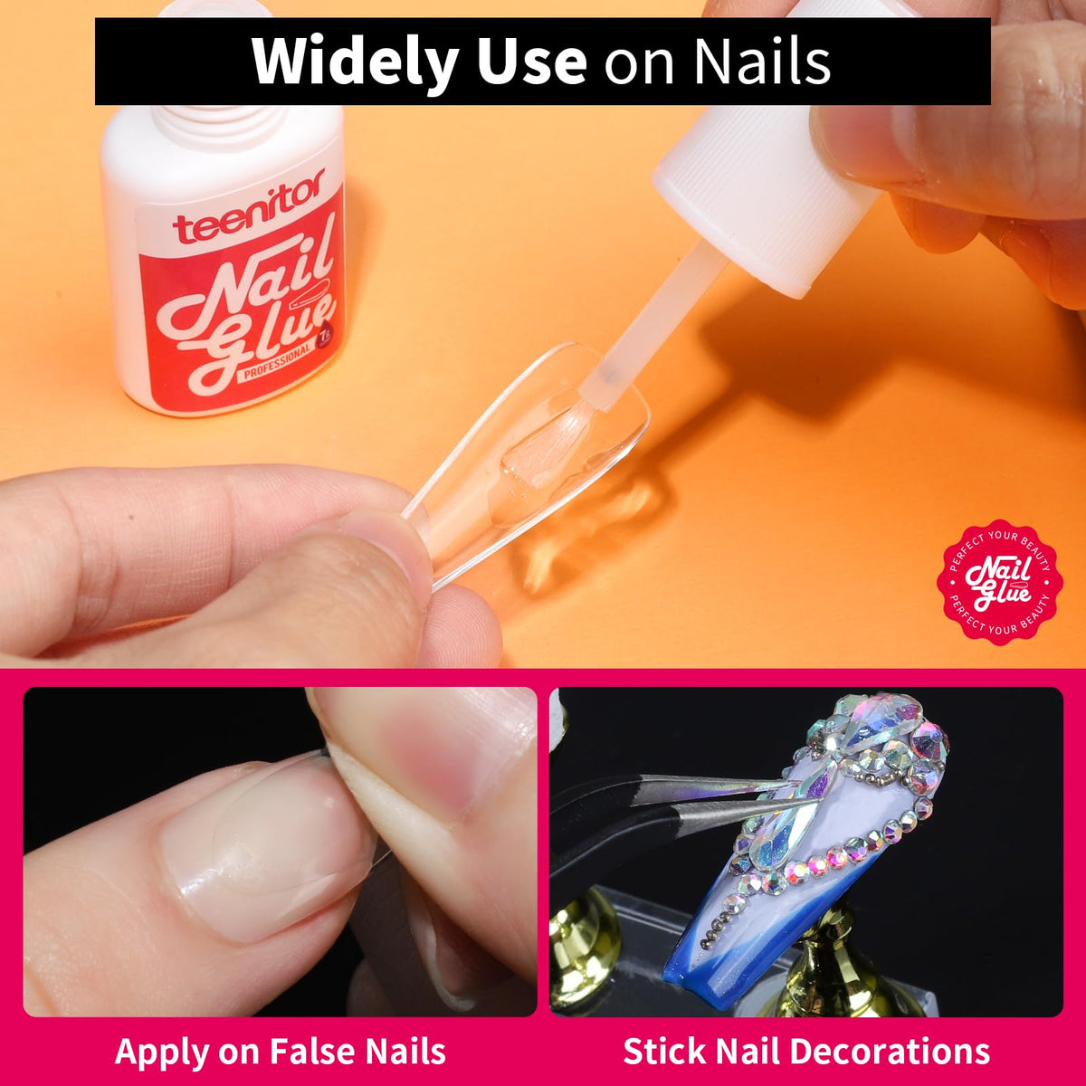 Teenitor nail glue bottle seal-cap design to prevent leaks