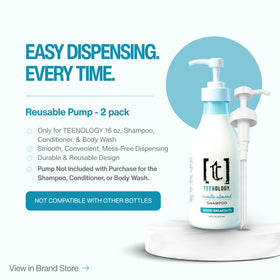 Teenology pump-top bottle ready for teen daily use.