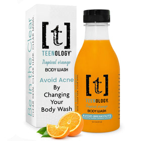 Teenology tropical orange bottle for gentle daily cleansing.