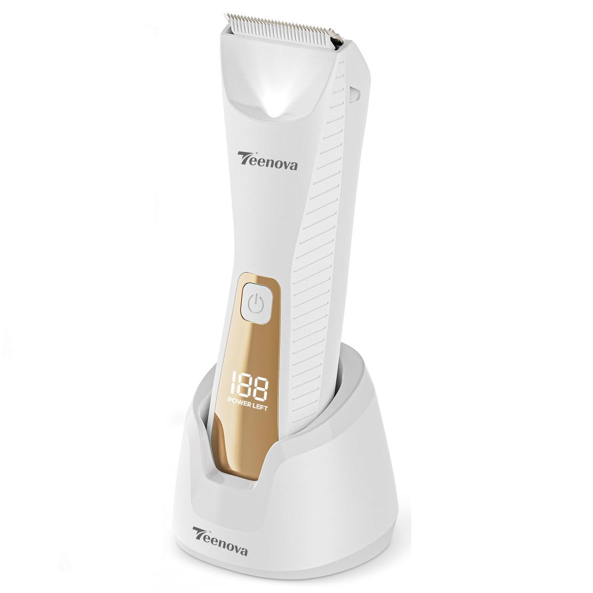 TEENOVA pubic and body trimmer with ceramic blade for precise, comfortable wet/dry grooming