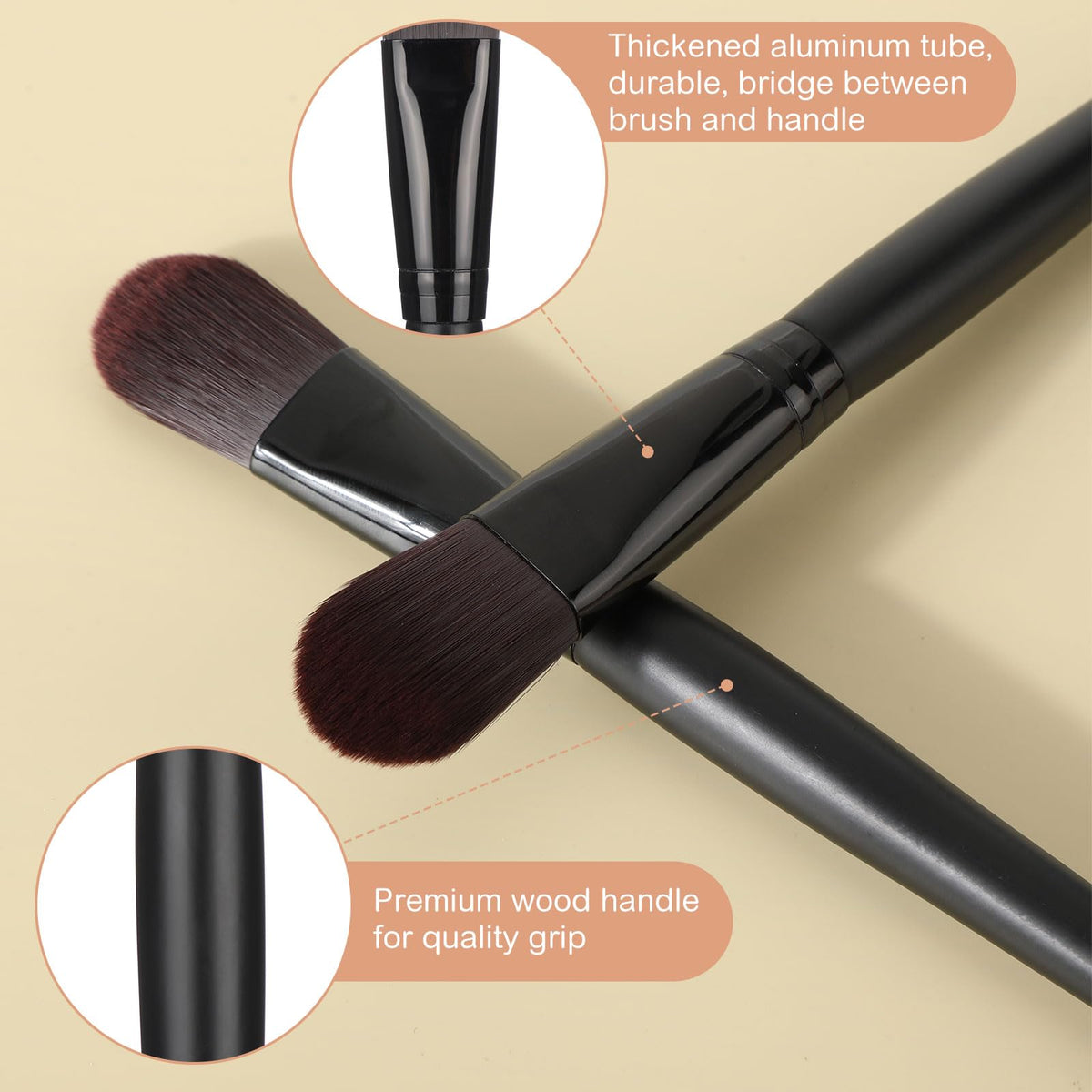 Teenyyou aluminum-tube foundation brush delivering sturdy structure and lasting durability.