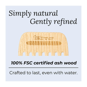 TEK detangling comb designed for wavy and curly hair with minimal snag.