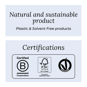 TEK eco-friendly packaging accompanying the wooden comb for sustainable presentation.