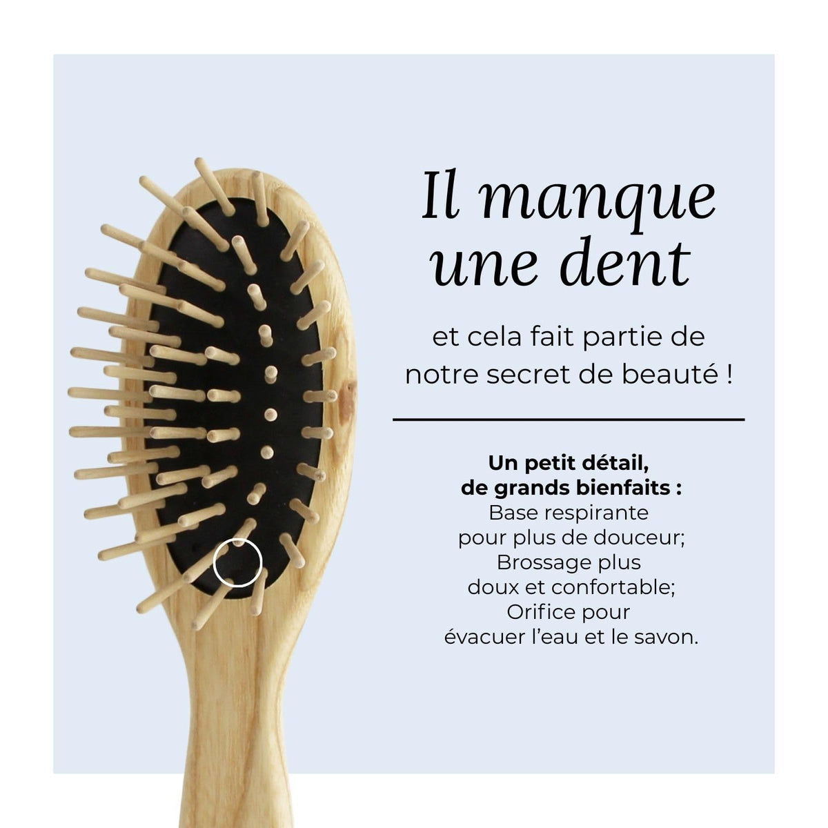 TEK detangling brush suitable for all hair types, including delicate strands.
