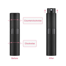 Tekson 8ml travel perfume atomizer silver, compact empty bottle for easy refills.