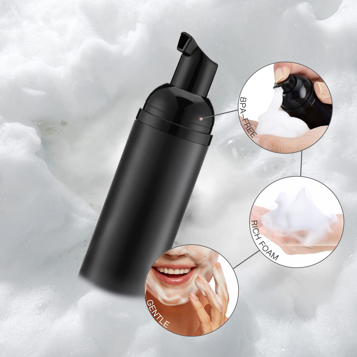 Tekson extended catheter foam bottle design promotes smooth dispensing with less waste.