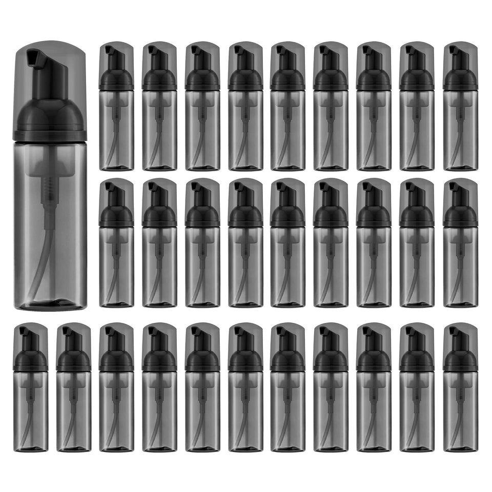 Tekson 2oz foam bottle with black cap ideal for travel and touch-up cleanses