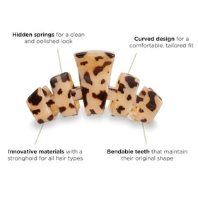 Teleties large hair clip curved design for all-day comfort.