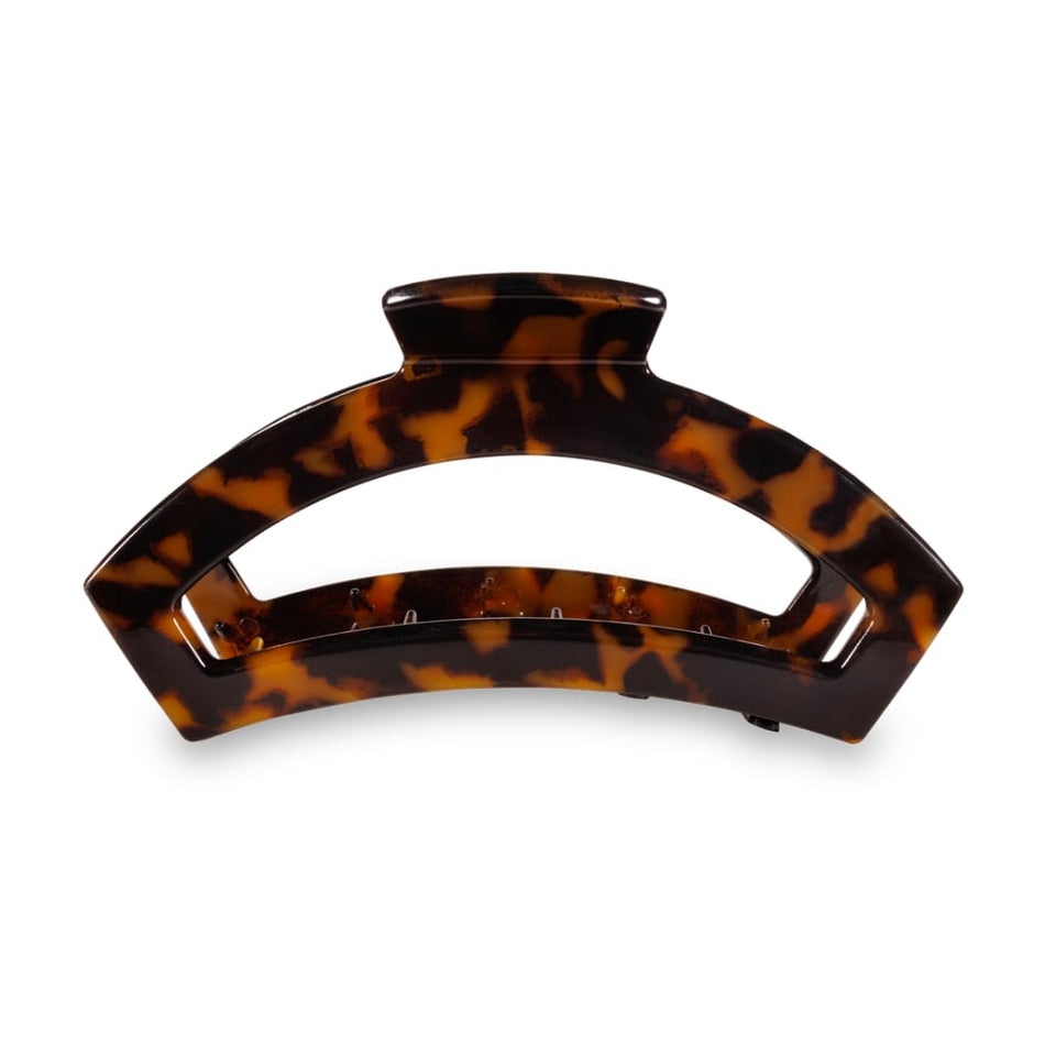 Teleties large open claw clip secures thick, long hair with a strong grip.