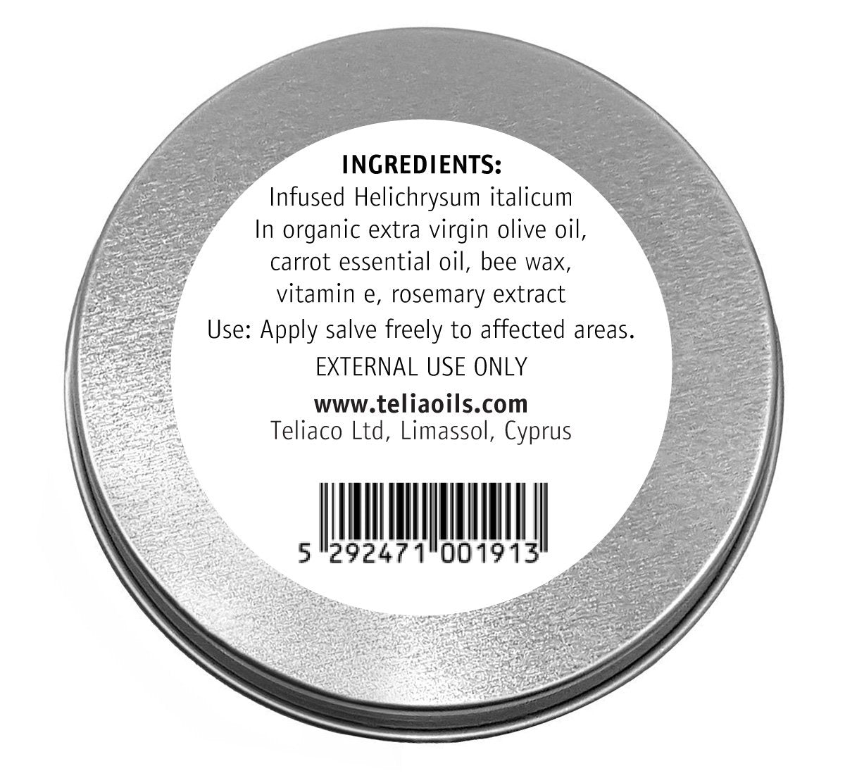 Teliaoils Helichrysum Italicum Salve being applied for daily soothing and moisturization.