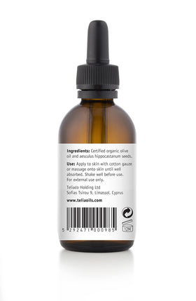 Teliaoils Chestnut oil ingredients: organic olive oil and chestnut infusion.