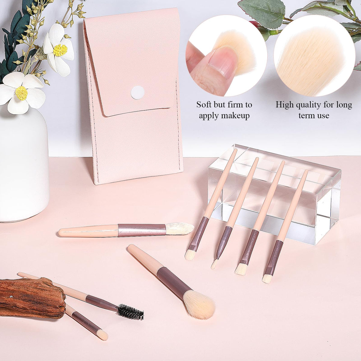 Telooco compact brush kit in PU bag ready for travel, events, and on the go.