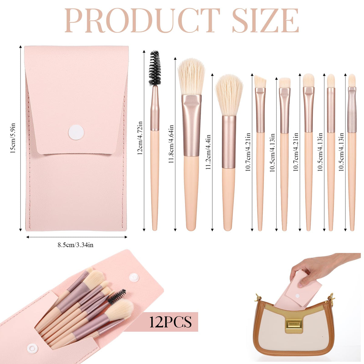Telooco mini brush set close-up reveals soft nylon bristles for gentle daily use.