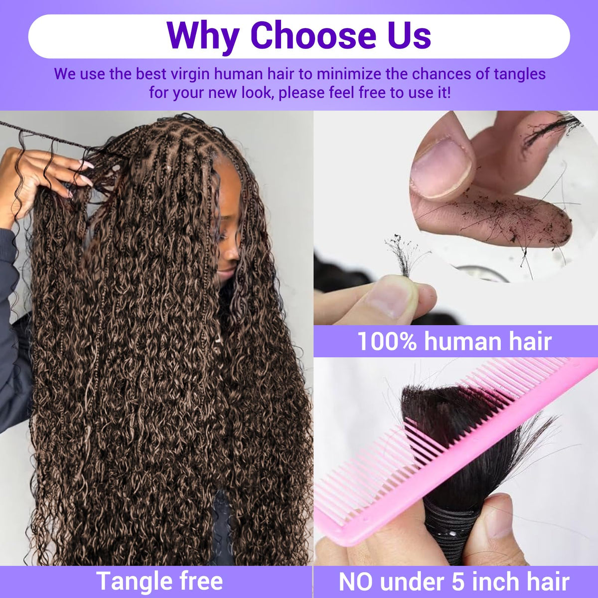 Temlux three-bundle no-weft bulk hair supports flexible DIY braids