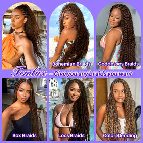 Temlux water wave braiding hair shows light breathable feel