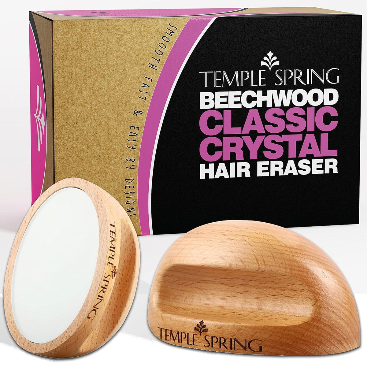 Temple Spring Crystal Hair Eraser pad close-up for painless exfoliation