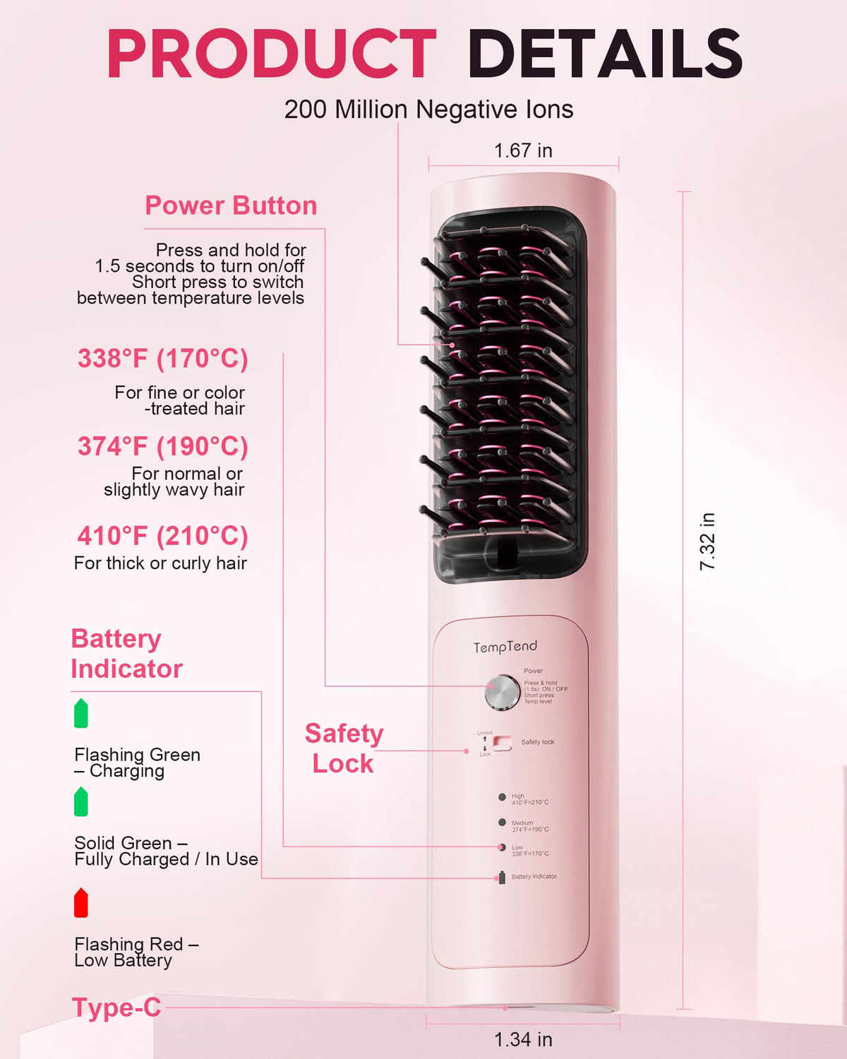 TempTend quick-heat feature delivering salon-like results anywhere