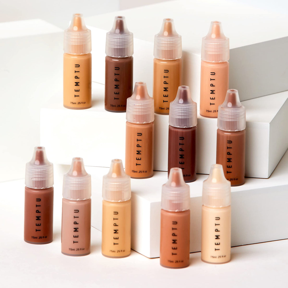 TEMPTU foundation applied with airbrush, fingertips, or sponge for versatile application
