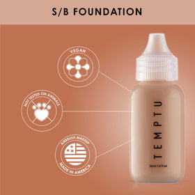 TEMPTU S/B foundation offers 12 buildable shades for perfect color matching.