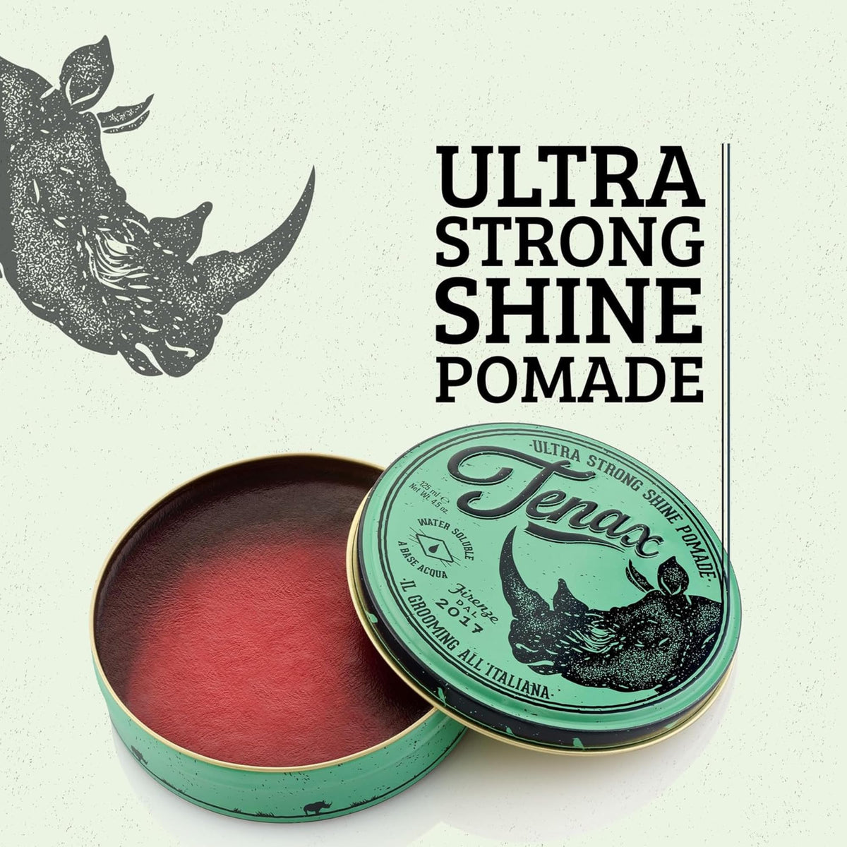 Tenax pomade jar open for quick scoop and application