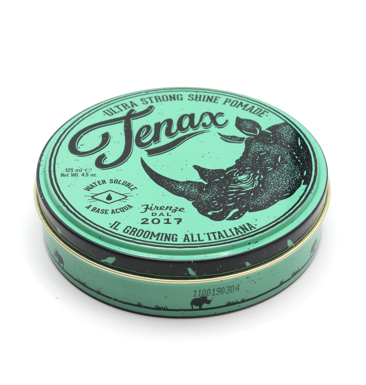 Tenax water-based pomade jar shows creamy texture for easy styling