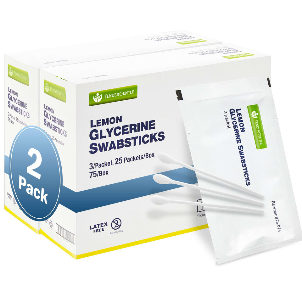 TenderGentle lemon mouth swabs 2-pack for elderly soothing dry mouth
