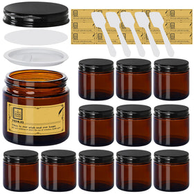 TENLIG amber glass jar 4oz with lid protects cosmetics from light and keeps travel tidy.