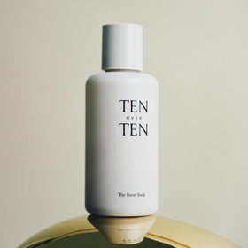 tenoverten Rose Soak label detail emphasizes eight-free and vegan claims