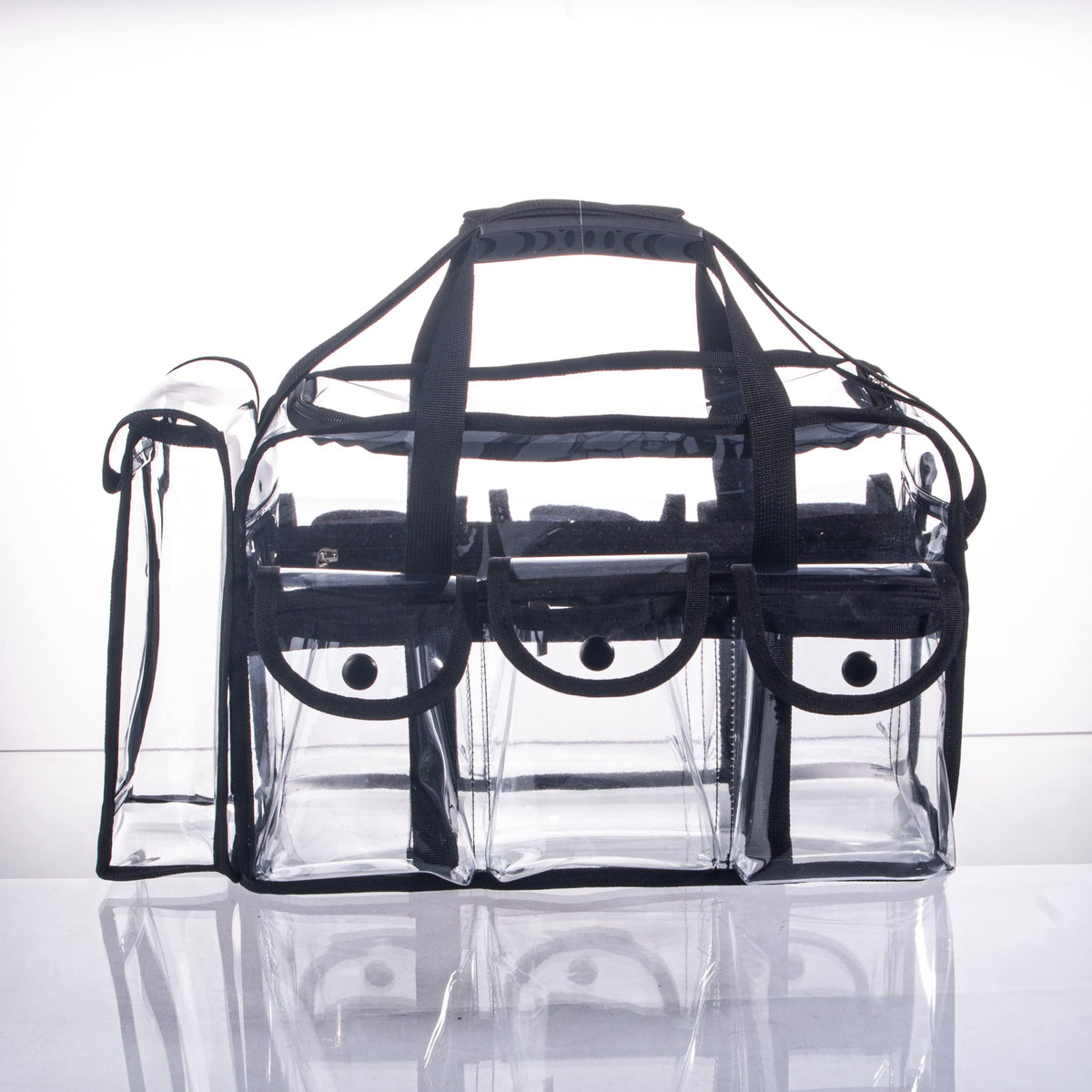 Tense Edano clear PVC material lets you see contents at a glance