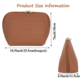 Waterproof vegan leather exterior of Tense Edano makeup bag