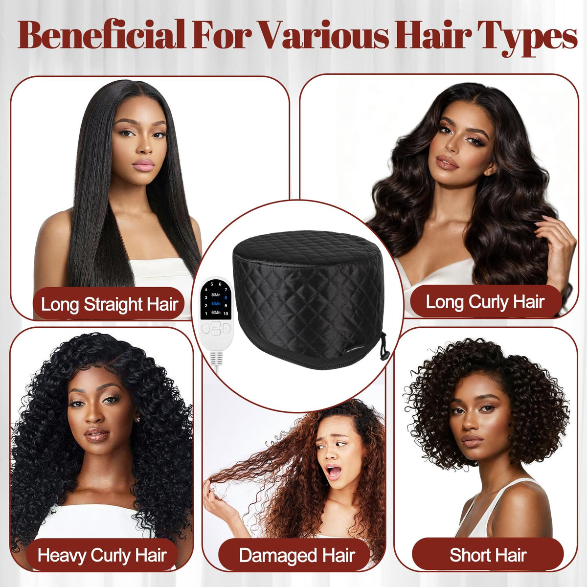 TEPENAR hair steamer cap at-home spa use for convenient conditioning sessions