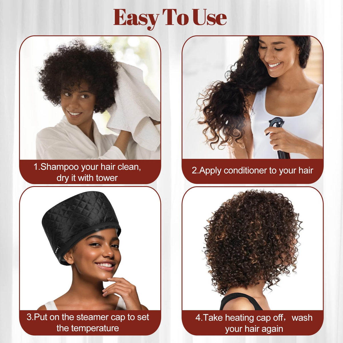 TEPENAR hair steamer cap waterproof and anti-static fabric enhances safety and comfort