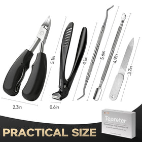 TEPRETER heavy-duty clippers cut thick nails with minimal effort.