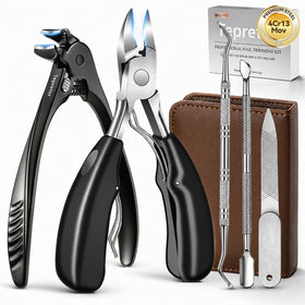 TEPRETER toenail clippers for seniors with long handle and angled head for easier trimming.