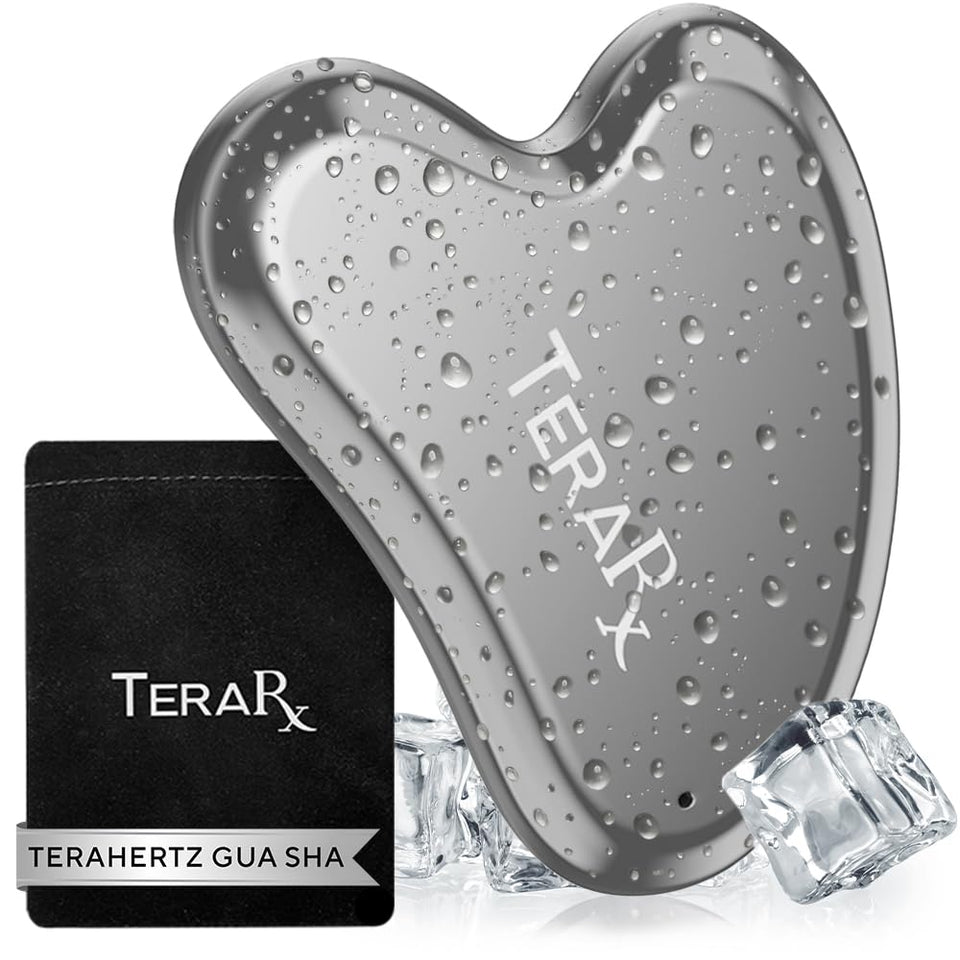 TeraRX Terahertz Gua Sha heart-shaped tool for facial toning and glow
