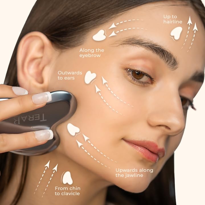 TeraRX Terahertz Gua Sha helps reduce facial puffiness with gentle pressure