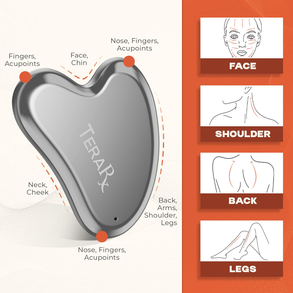 TeraRX Terahertz Gua Sha radiance shot with natural skin glow