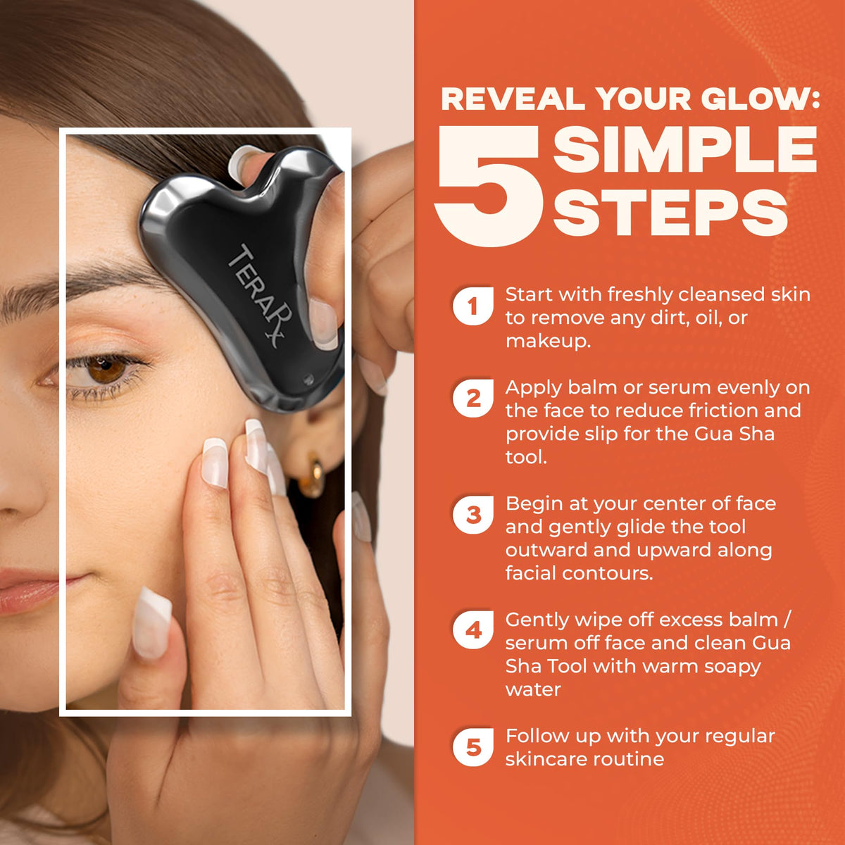 TeraRX Terahertz Gua Sha travel-friendly size fits cosmetic kit