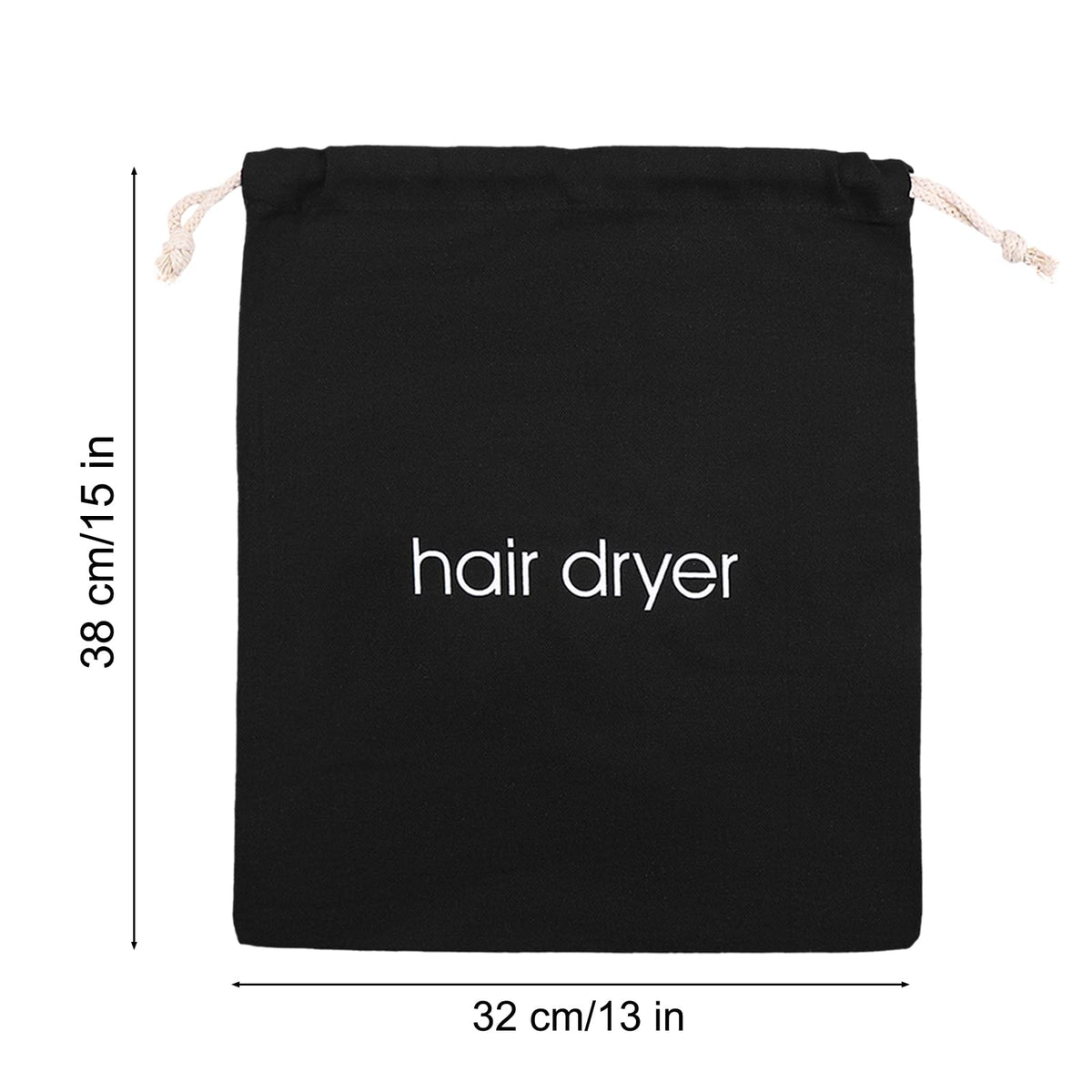 Terdey 15x13 inch bag fits standard hair dryers for versatile use.