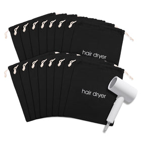 Terdey hair dryer bag with open drawstring for easy access and breathable storage.