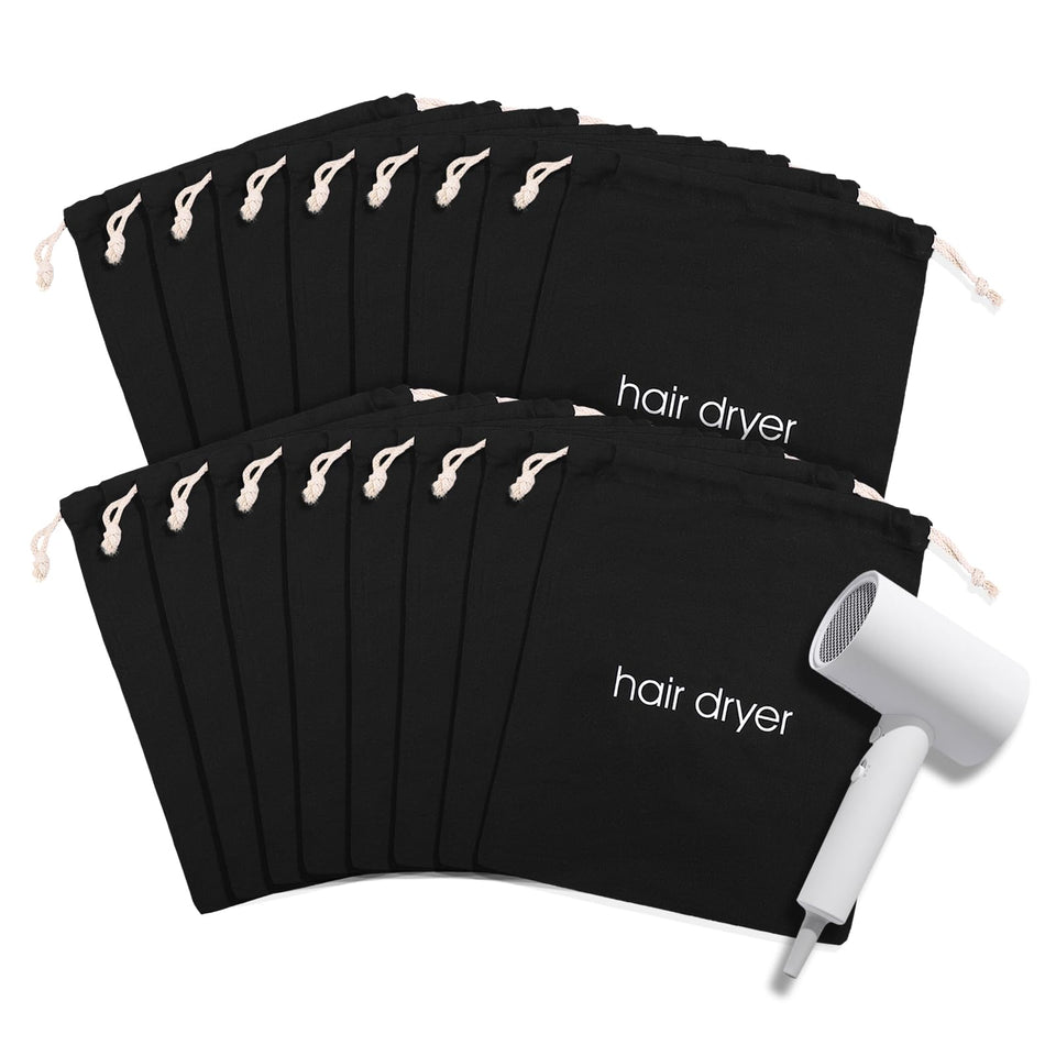 Terdey hair dryer bag with open drawstring for easy access and breathable storage.